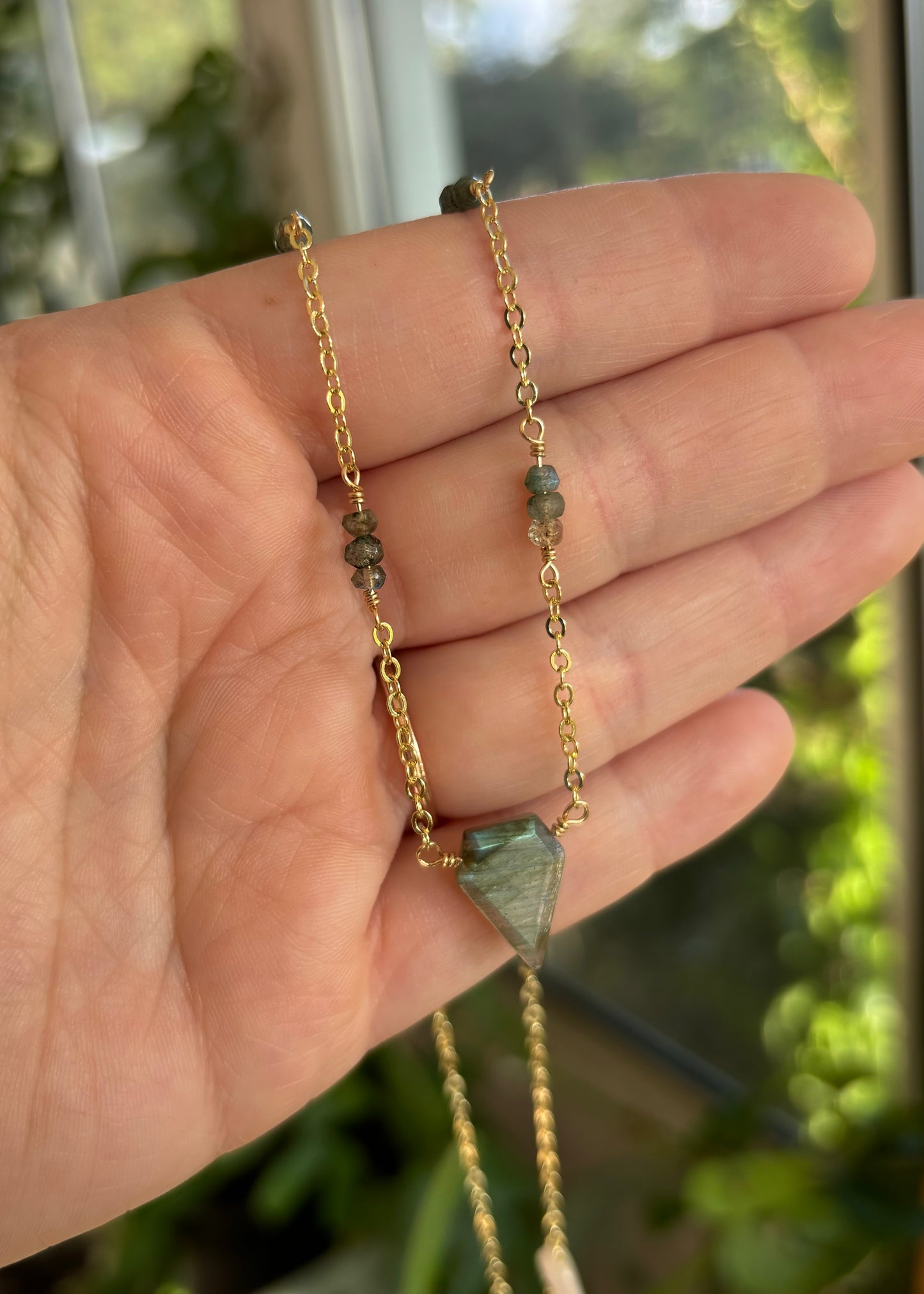 Labradorite / Green Labradorite 14K GF Necklace