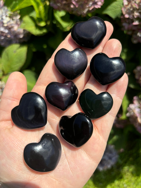 Rainbow Obsidian Heart