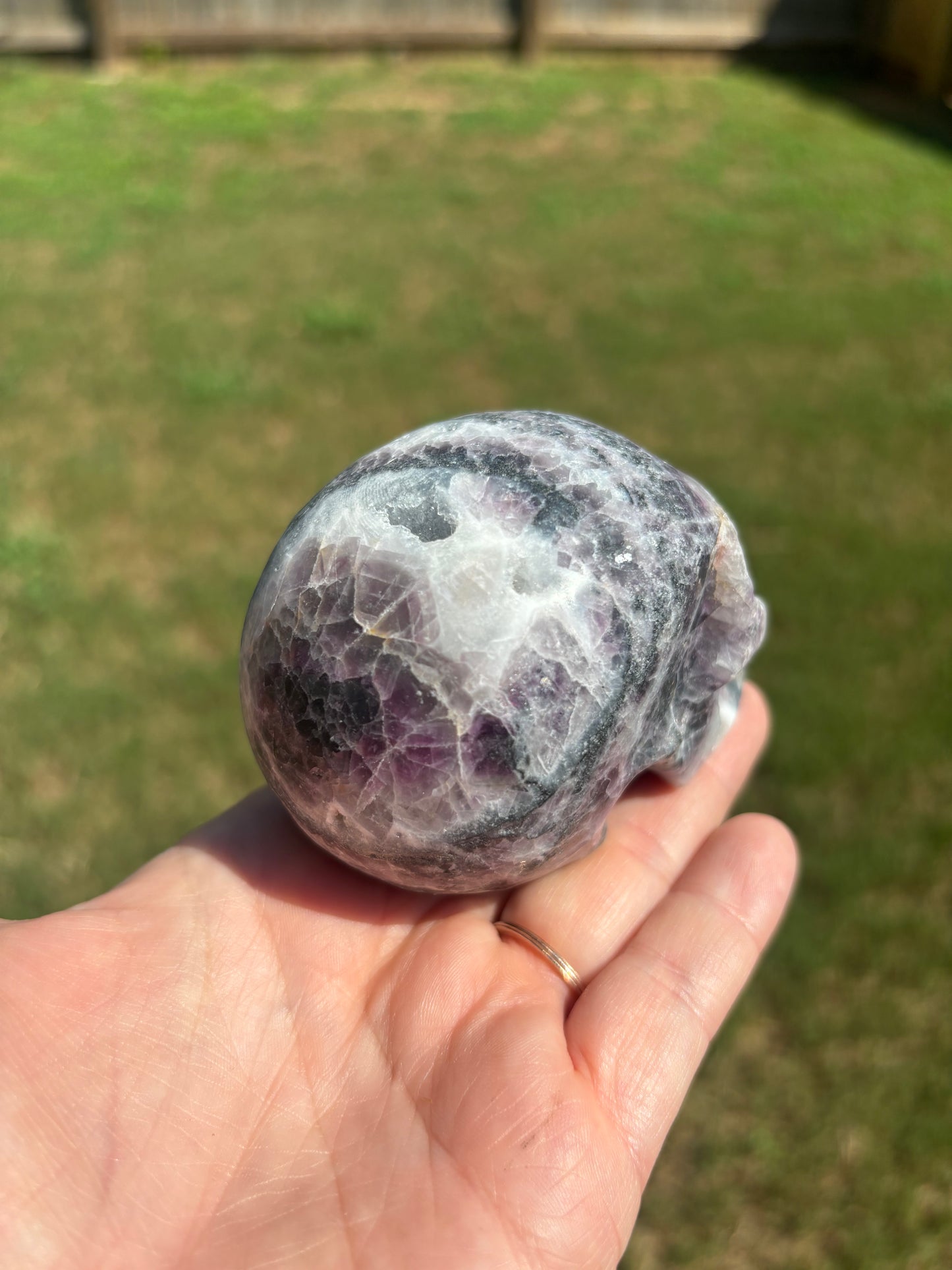 Zebra Fluorite Skull