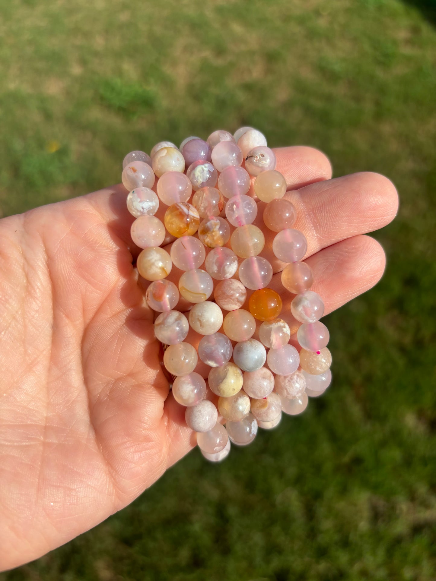 Cherry Blossom Flower Agate Bracelet