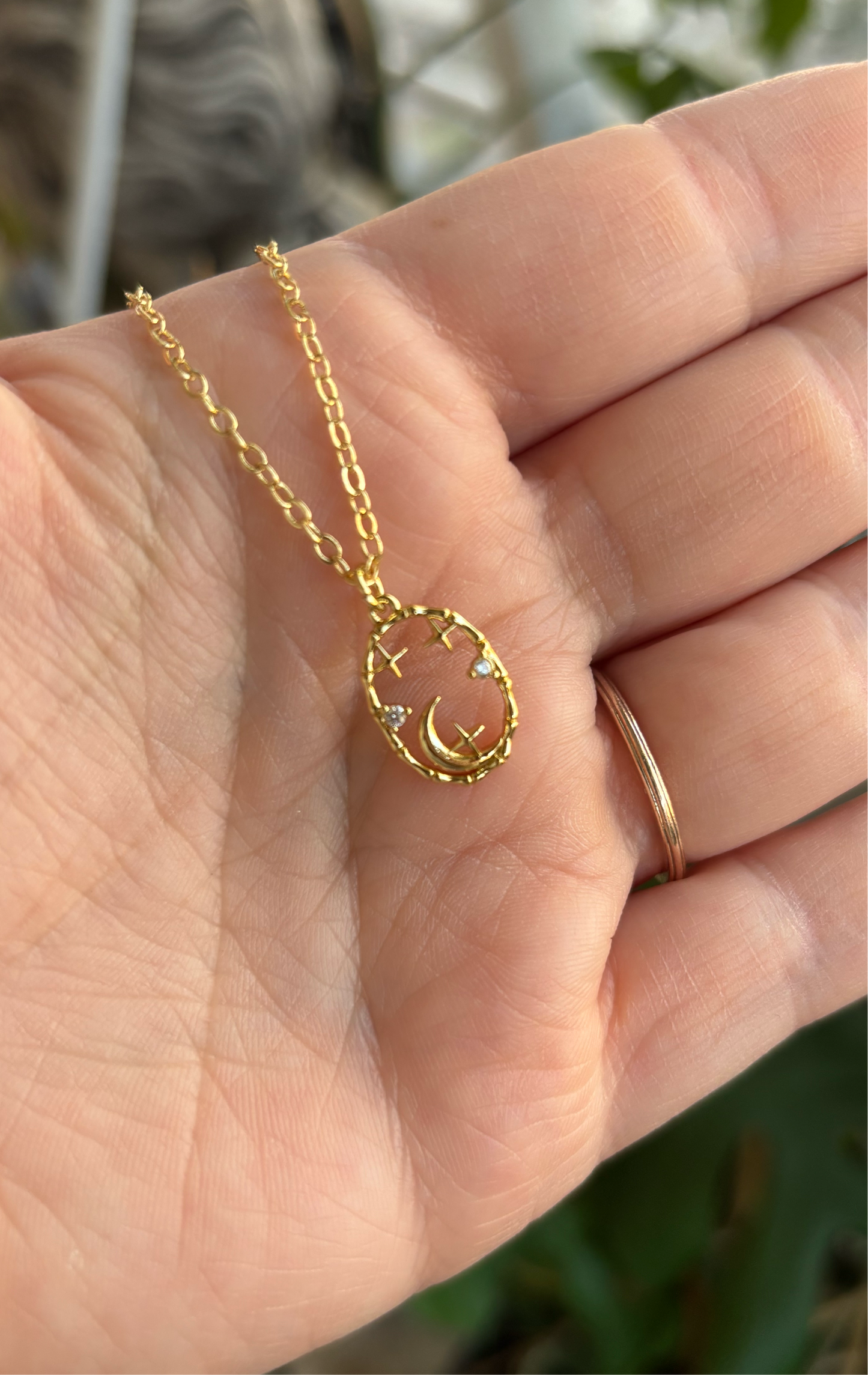 Dainty Moon & Stars Necklace