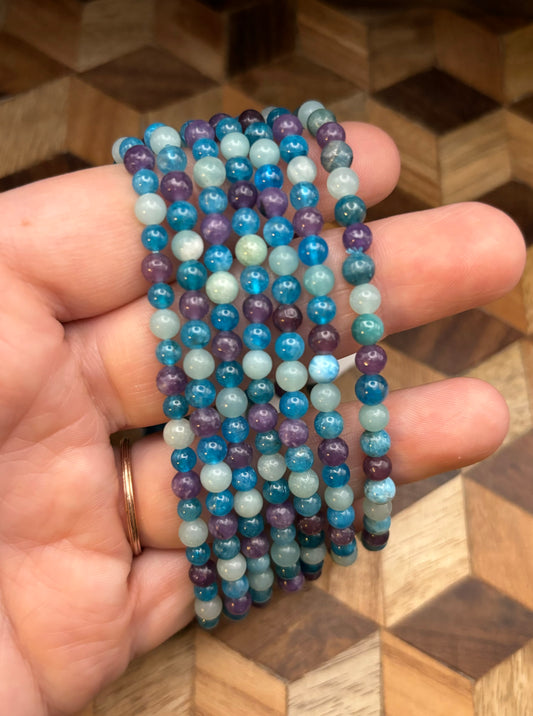 Lepidolite, Amazonite & Apatite Bracelet