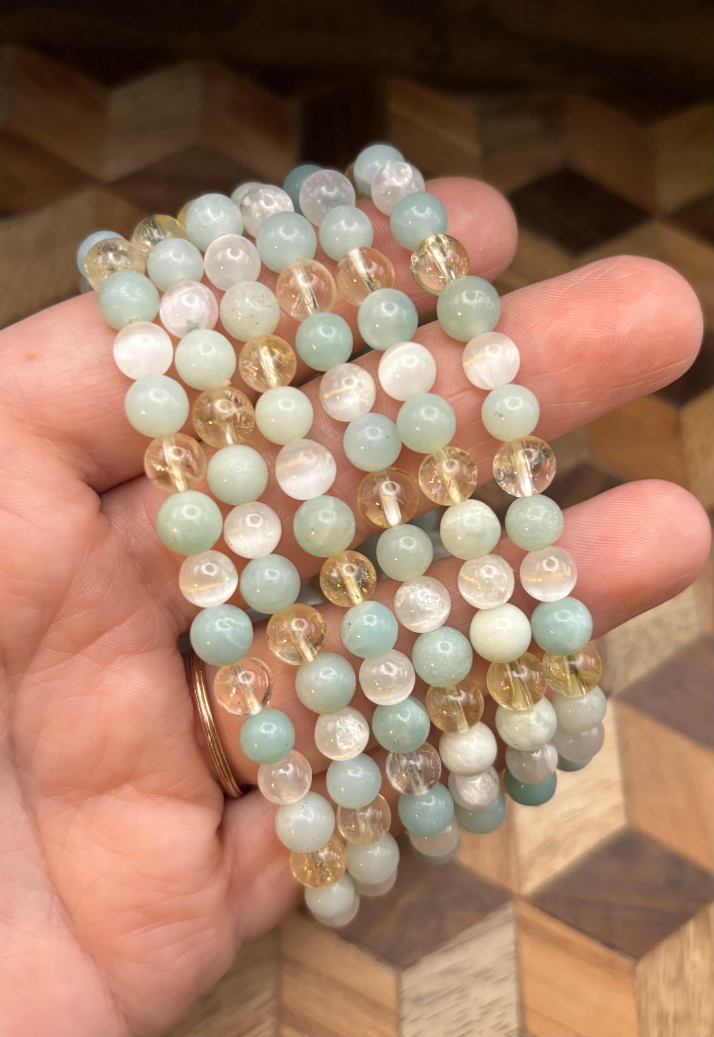 Amazonite, Citrine & Selenite Bracelet