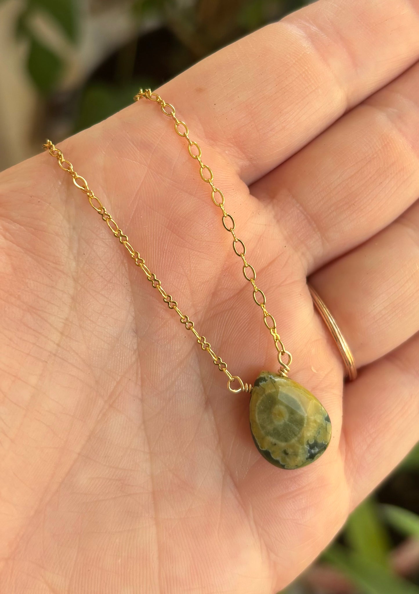 Rainforest Jasper 14K GF Necklace