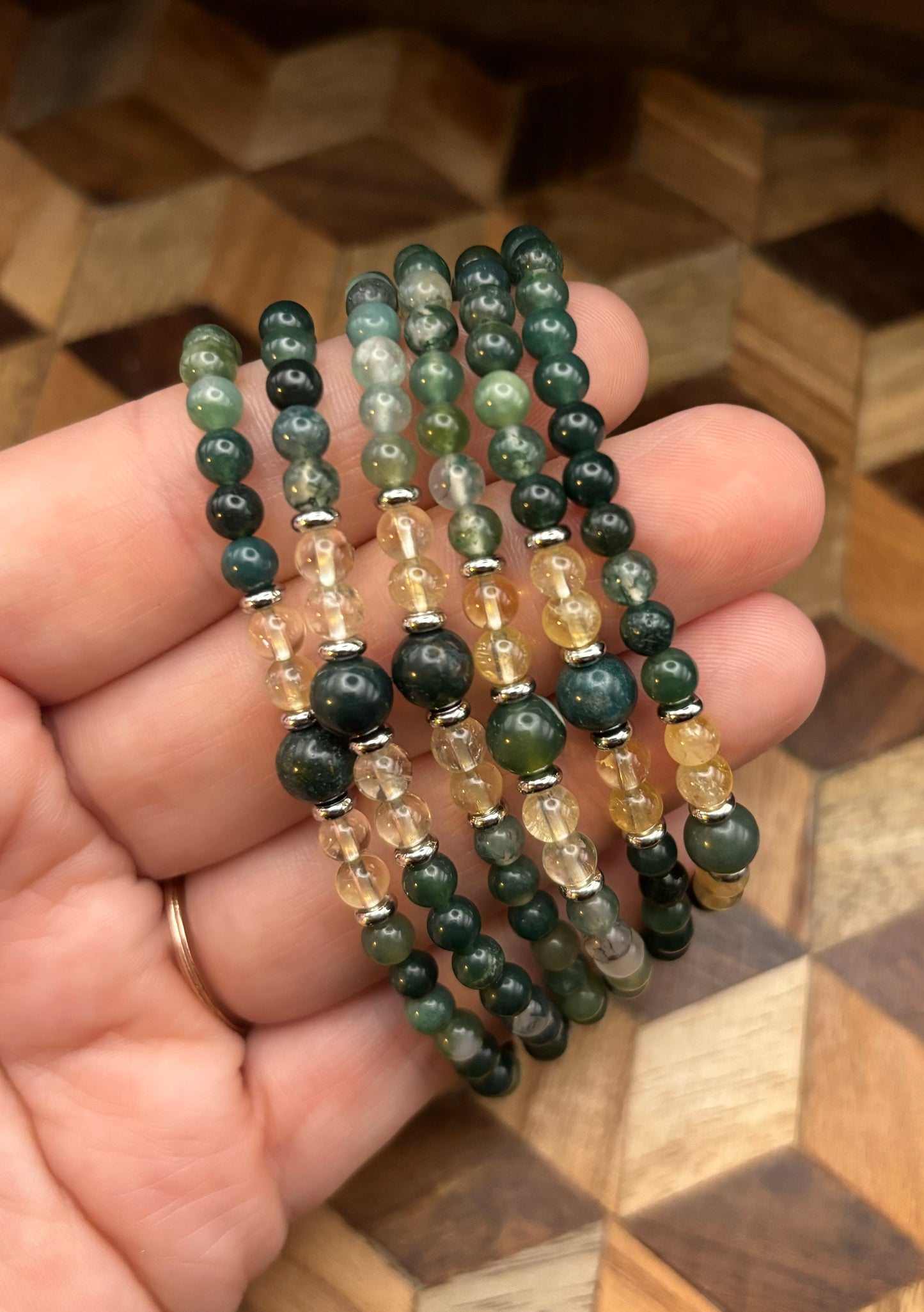 Moss Agate/Citrine Bracelet