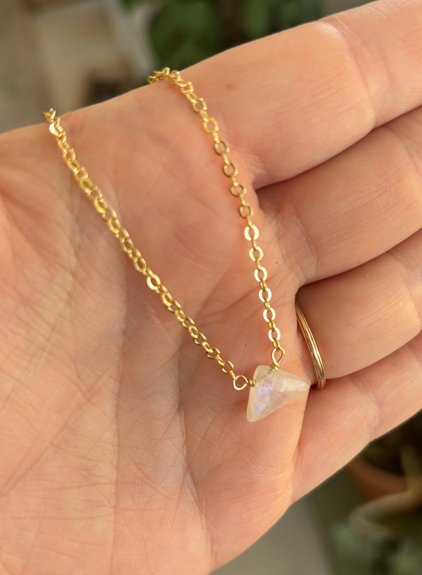 Moonstone 14K GF Dainty Necklace