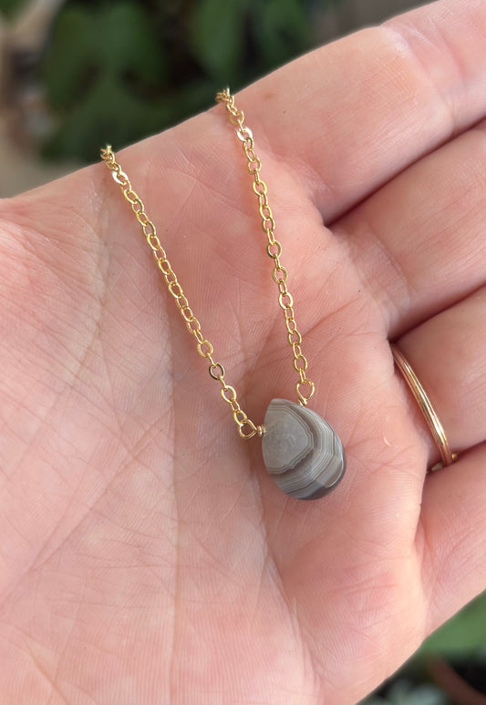 Botswana Agate 14K GF Necklace