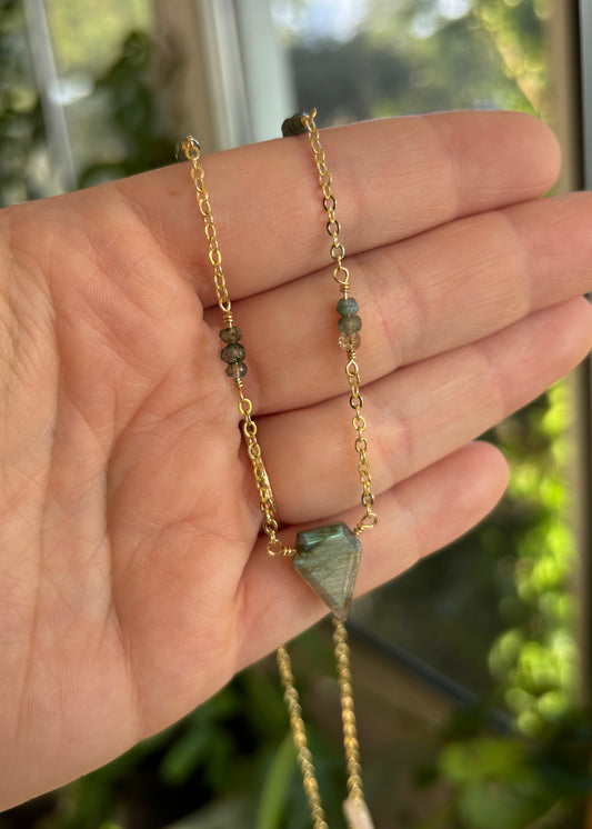 Labradorite / Green Labradorite 14K GF Necklace