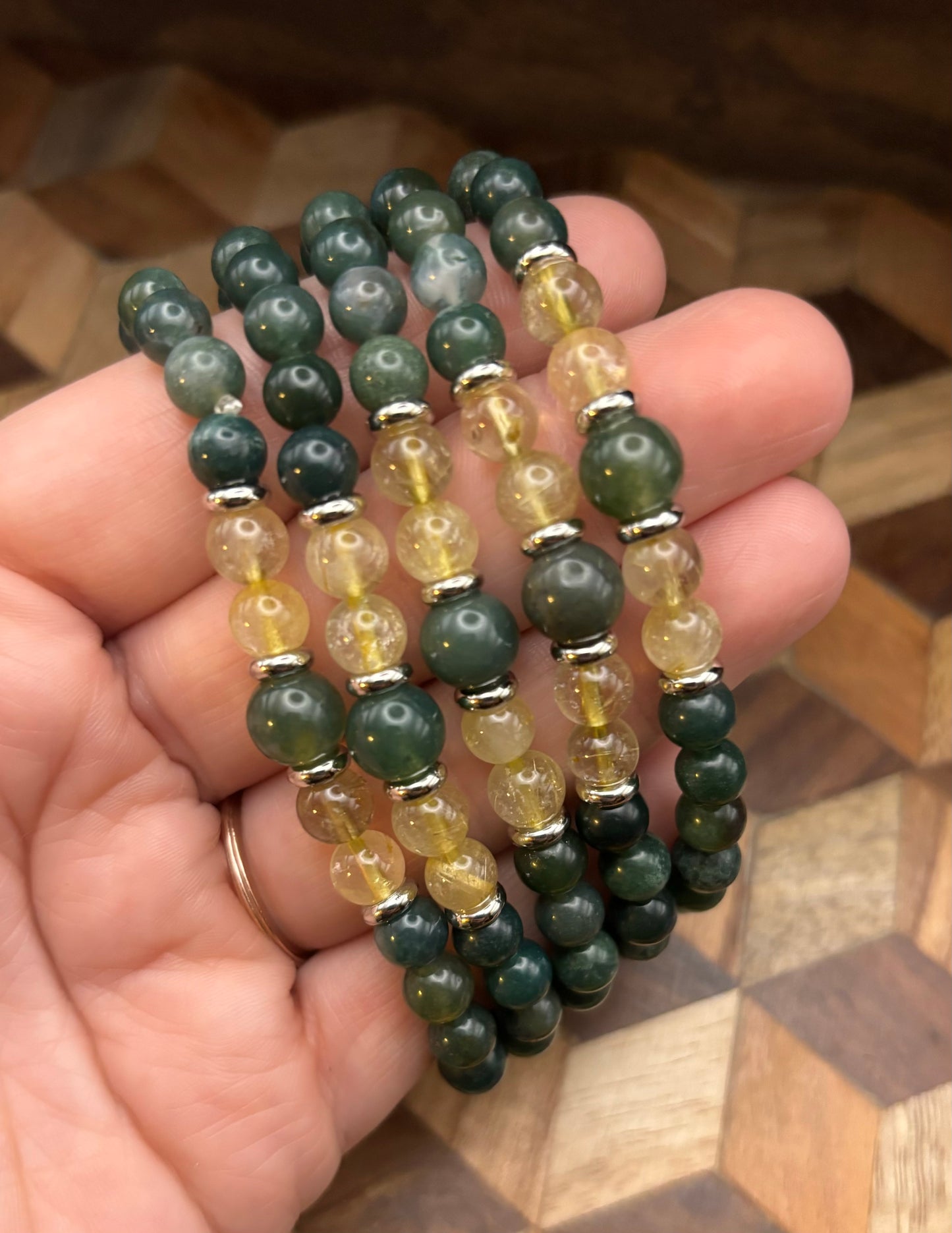 Moss Agate/Citrine Bracelet