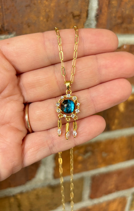 Celestial Dreamcatcher 14k Gold Filled Necklace