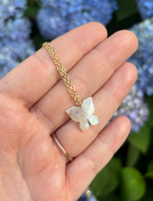 Moonstone Butterfly Necklace