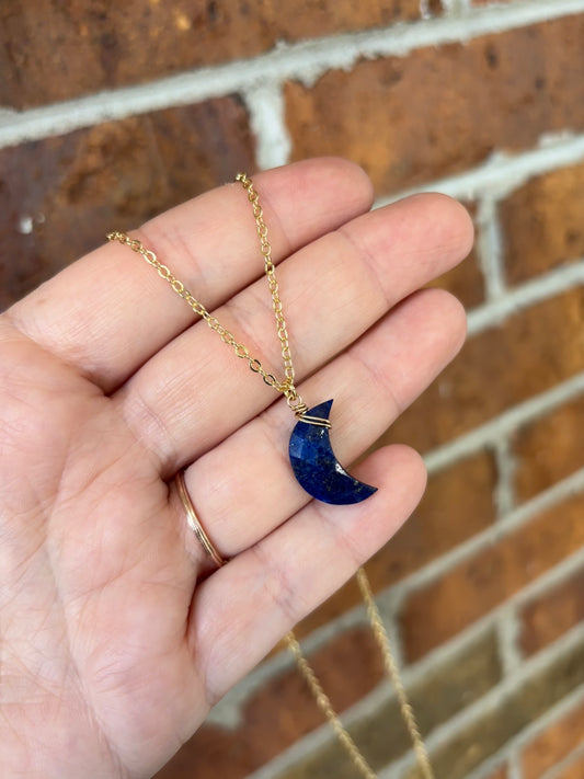 Lapis Lazuli Moon GF Necklace