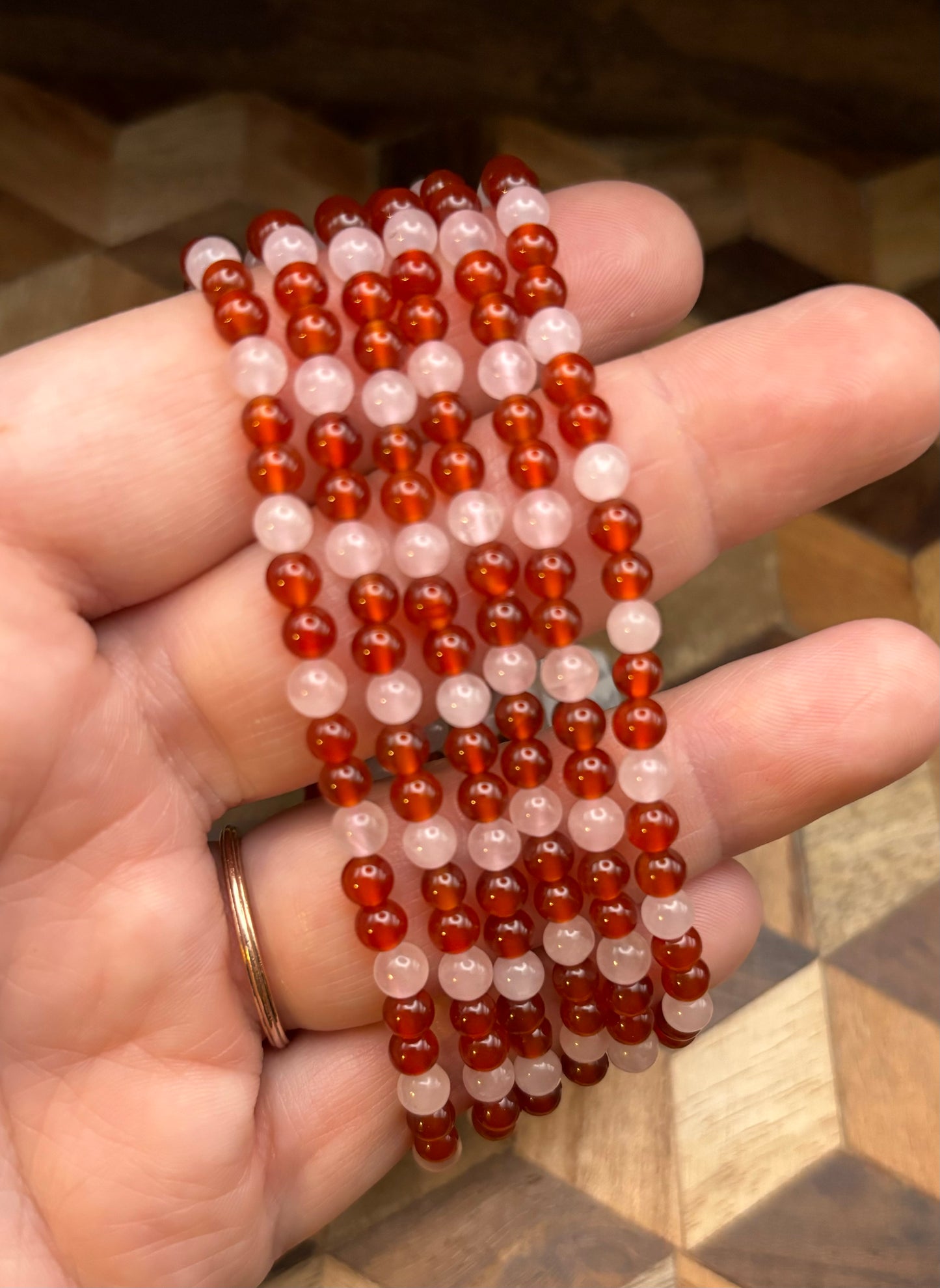 Rose Quartz/Red Agate Bracelet