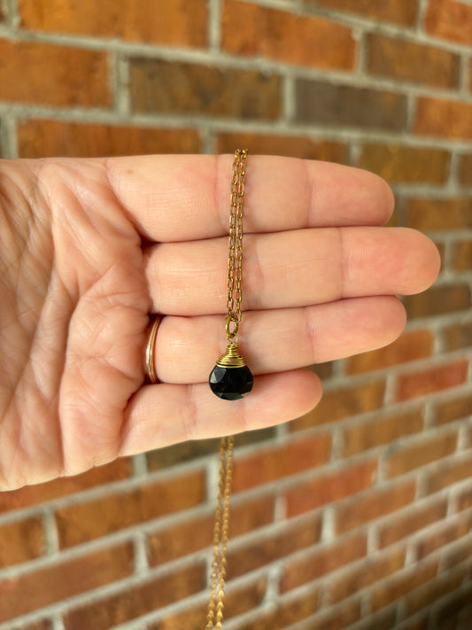 Obsidian Brass Necklace (30 in)