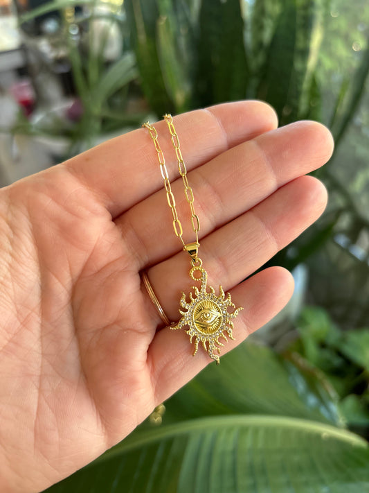 All Seeing Eye 14k Gold Filled Necklace