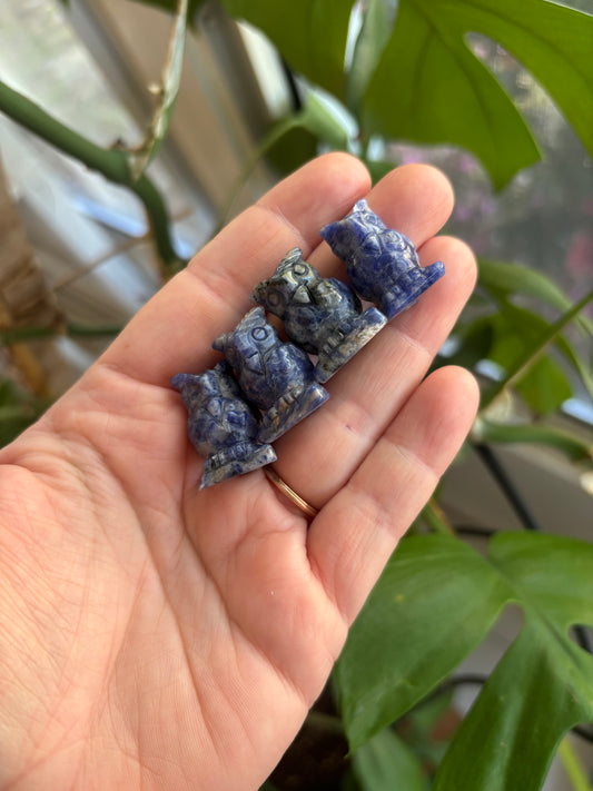 Sodalite Owl Carving