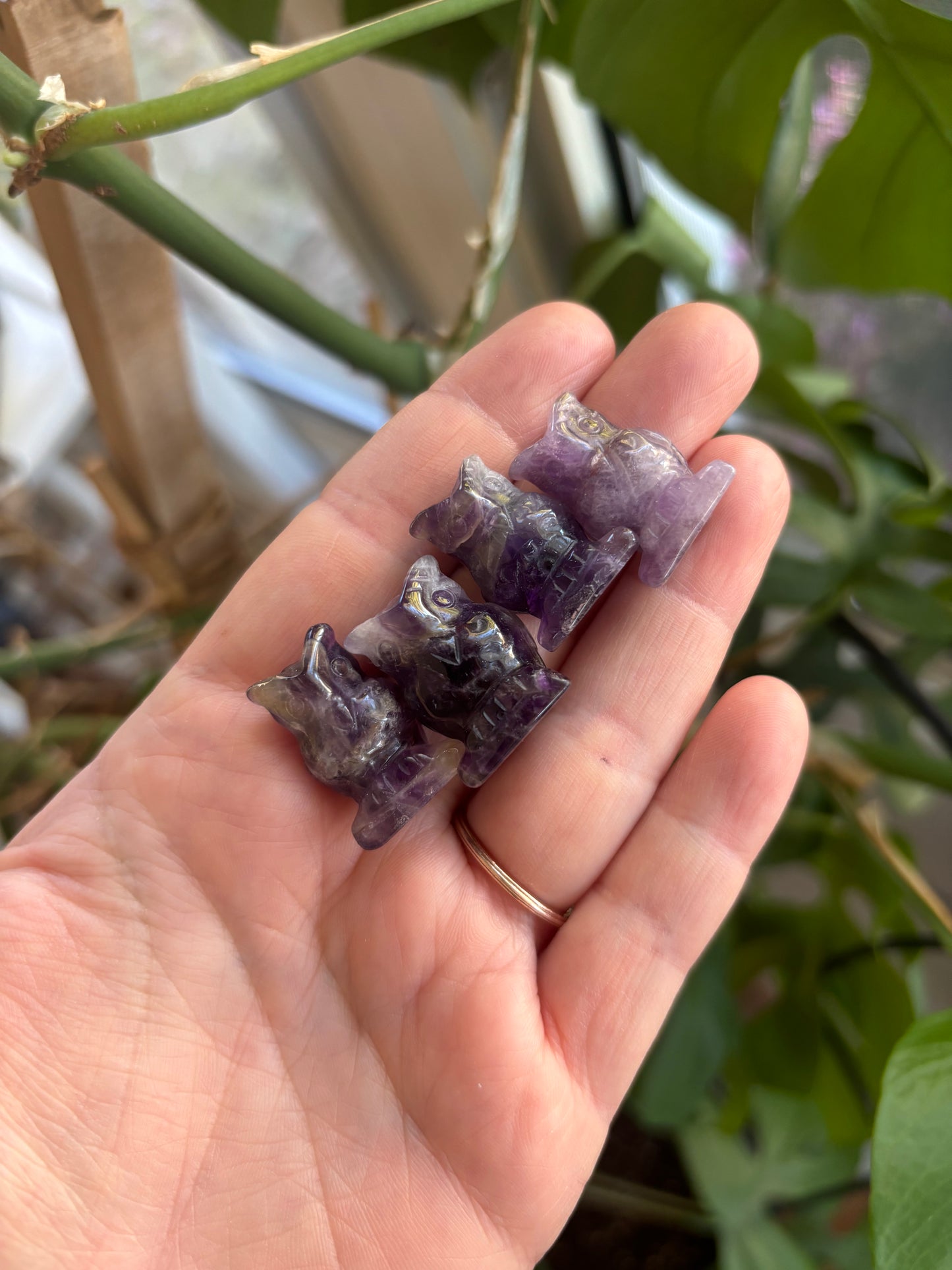 Amethyst Owl Carving