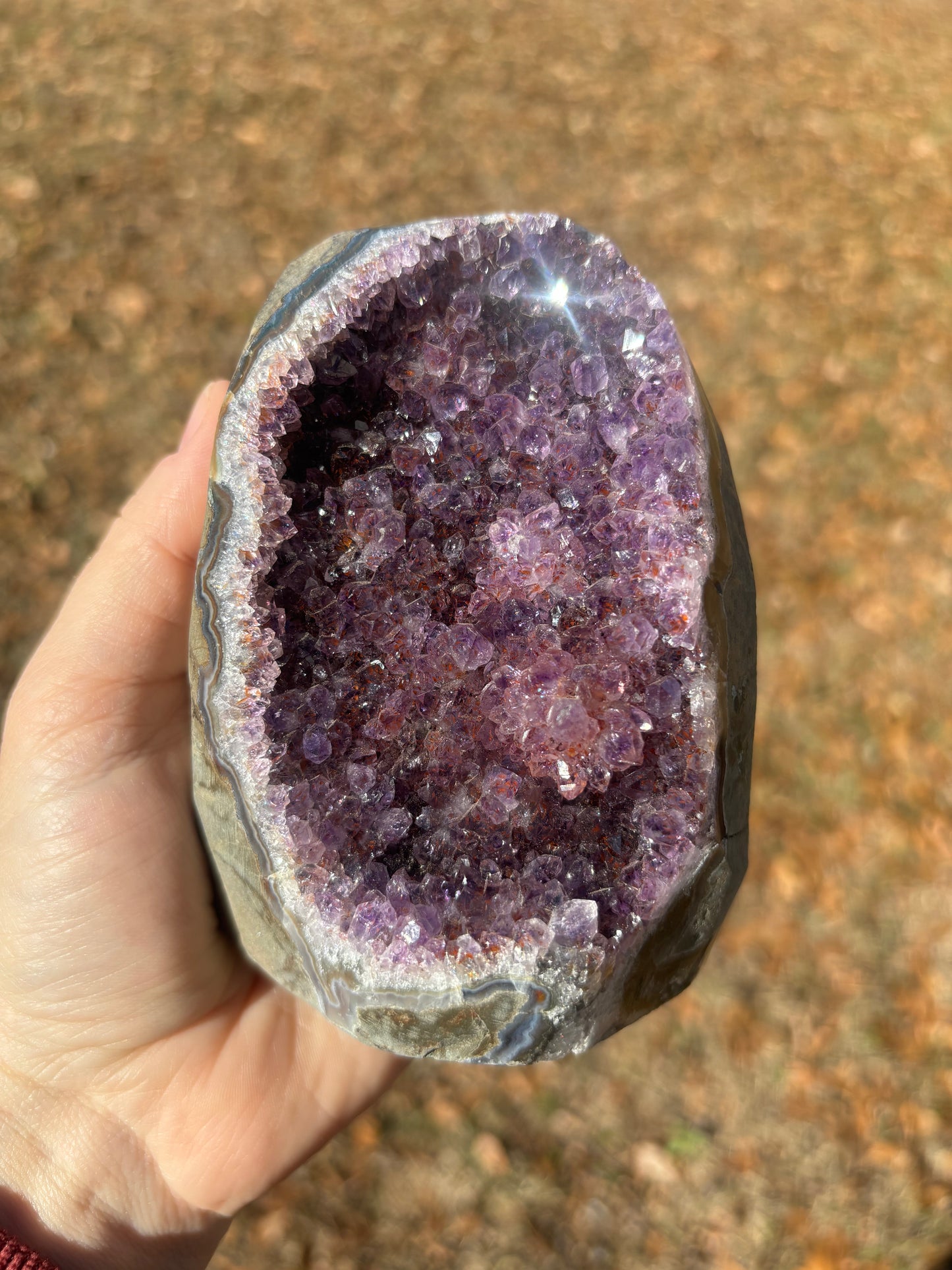 Amethyst with Cacoxenite