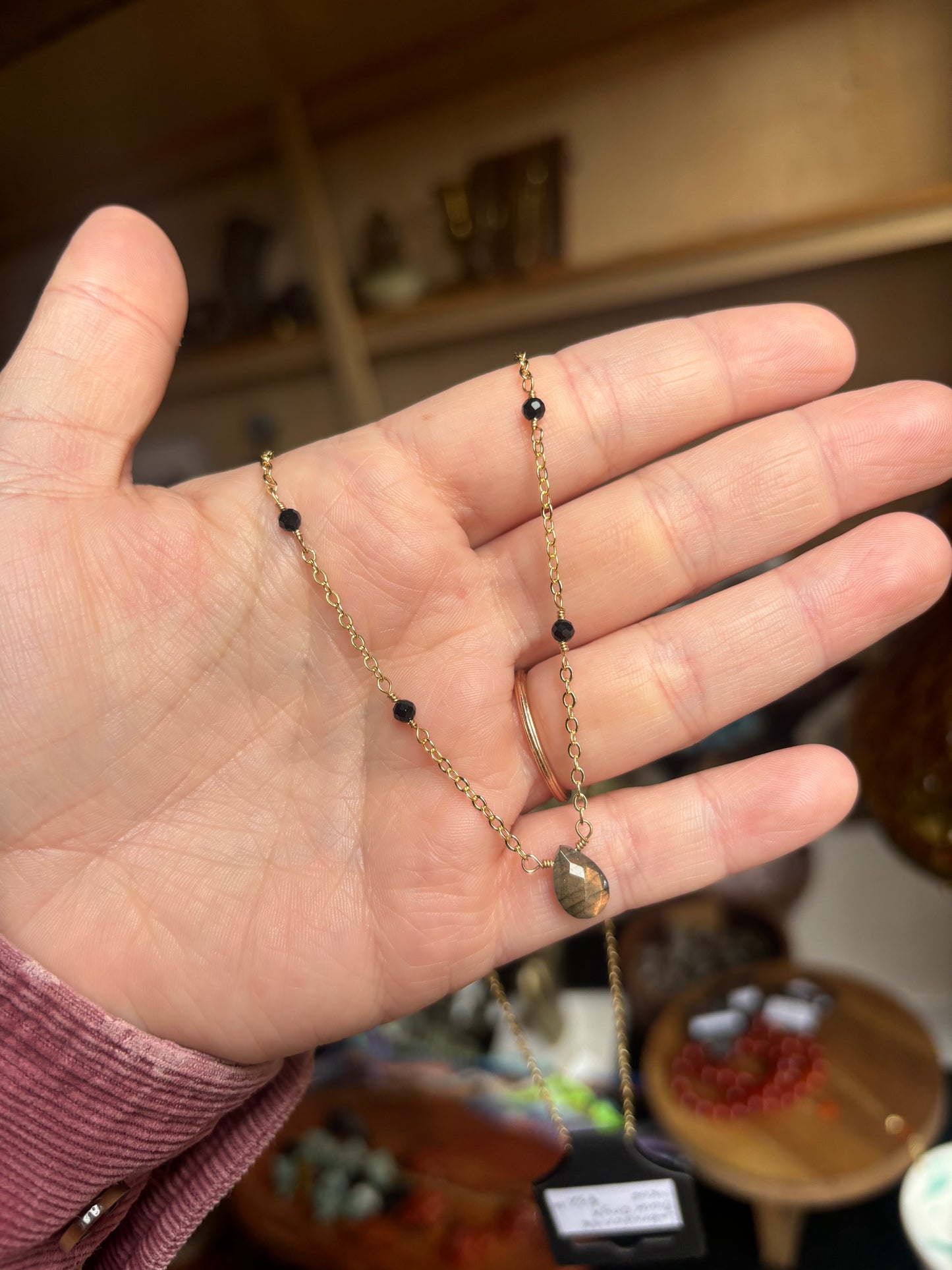 Labradorite with Black Onyx Necklace