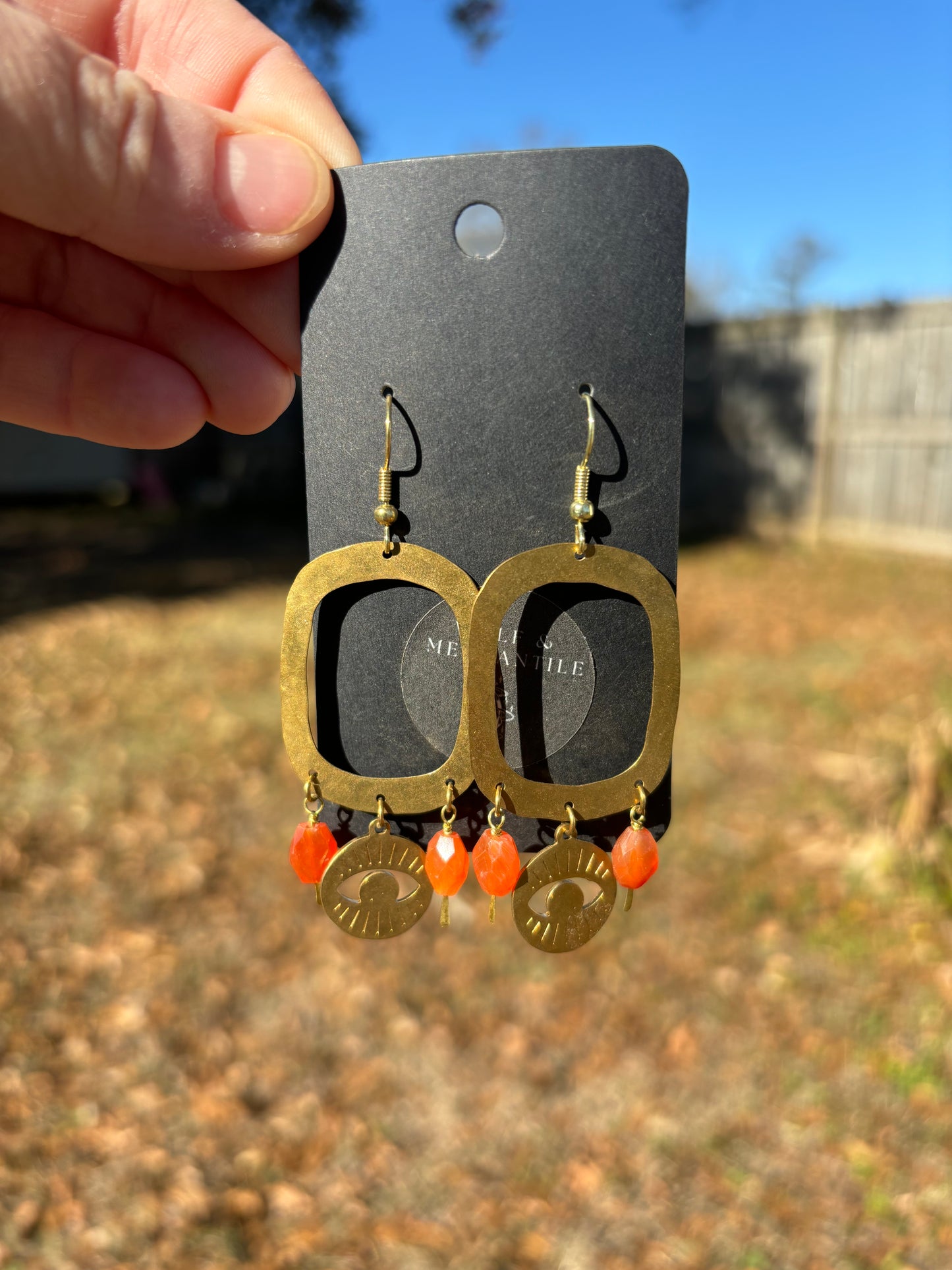 Carnelian Eye Earrings