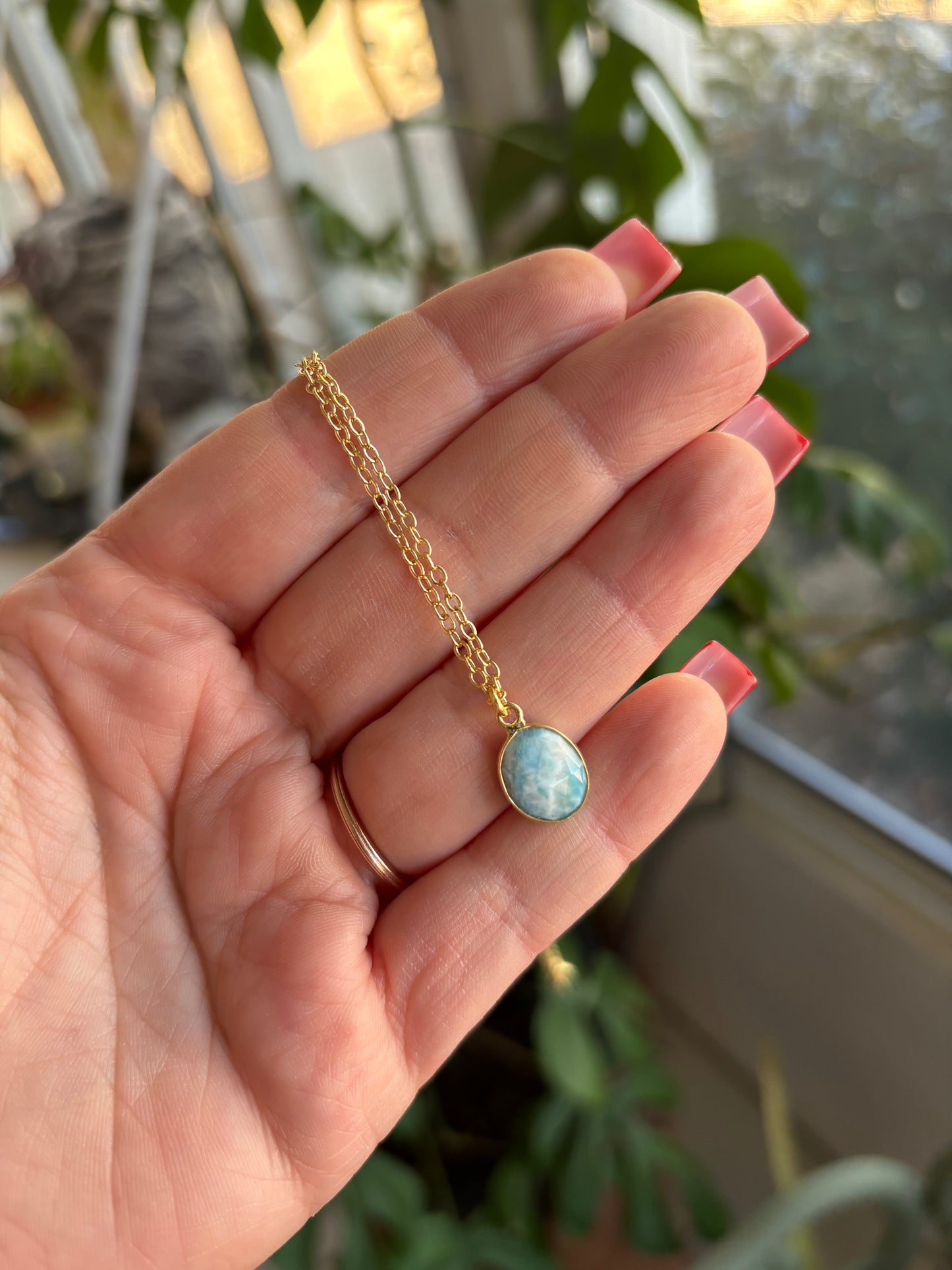 Larimar 14KGF Necklace