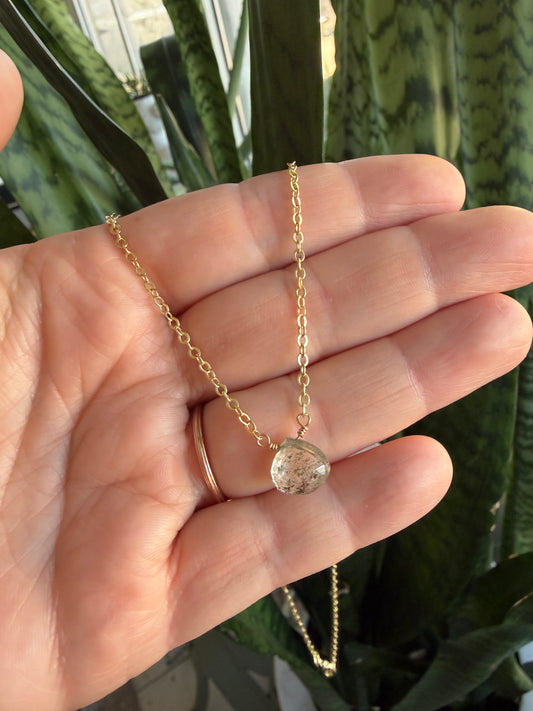 Garden Quartz (Lodalite) Gold Filled Necklace