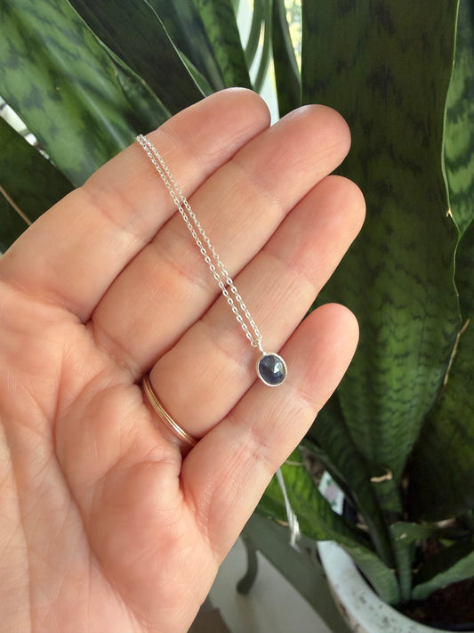Sterling Silver Blue Sapphire Necklace