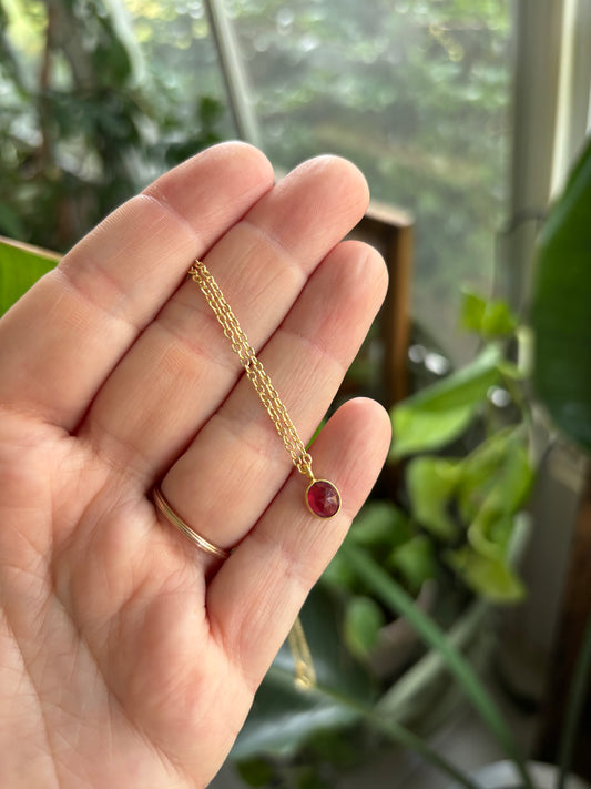 Dainty Ruby Necklace