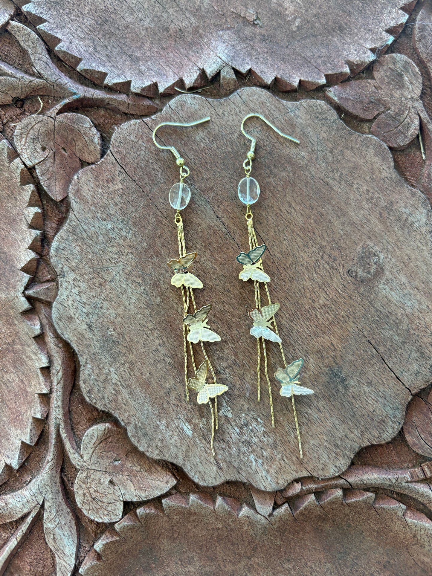 Citrine Butterfly Dangle Earrings