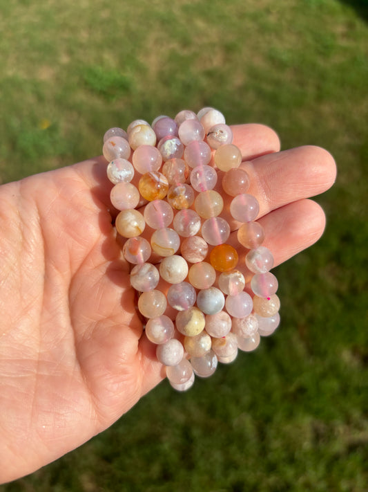 Cherry Blossom Flower Agate Bracelet