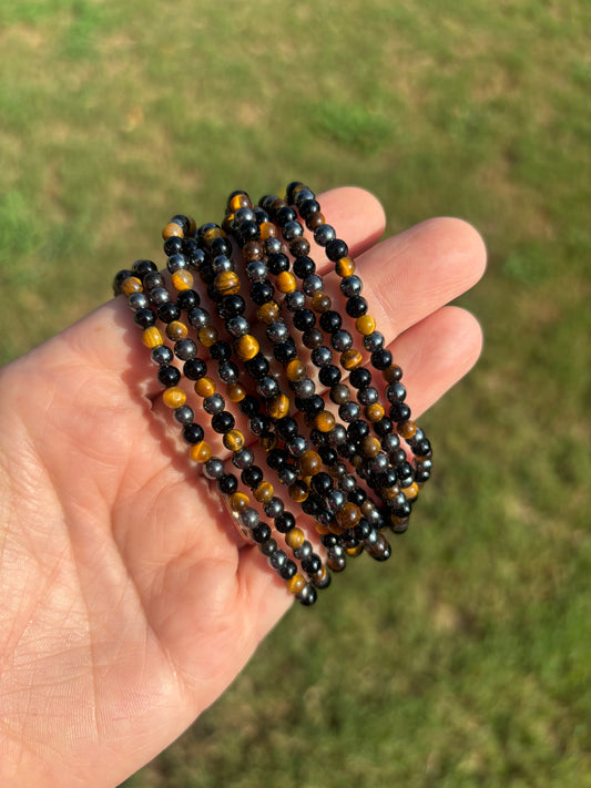 Tigers Eye/Hematite/Black Onyx Ultimate Protection Bracelet
