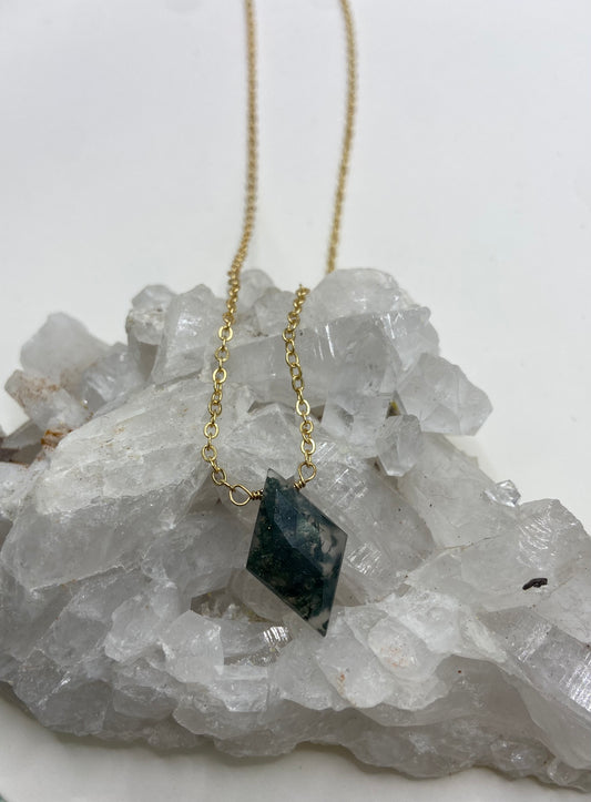 Moss Agate Gold Filled necklace